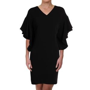 ❤️🔥 SALE NWT Ralph Lauren Black Ruffle Cocktail Dress